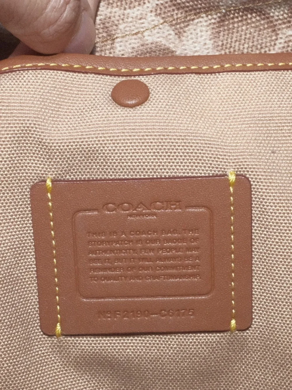 Coach Rogue Canvas Tote with Cream, Pink & Green Pocket Accents - Picture 7 of 7
